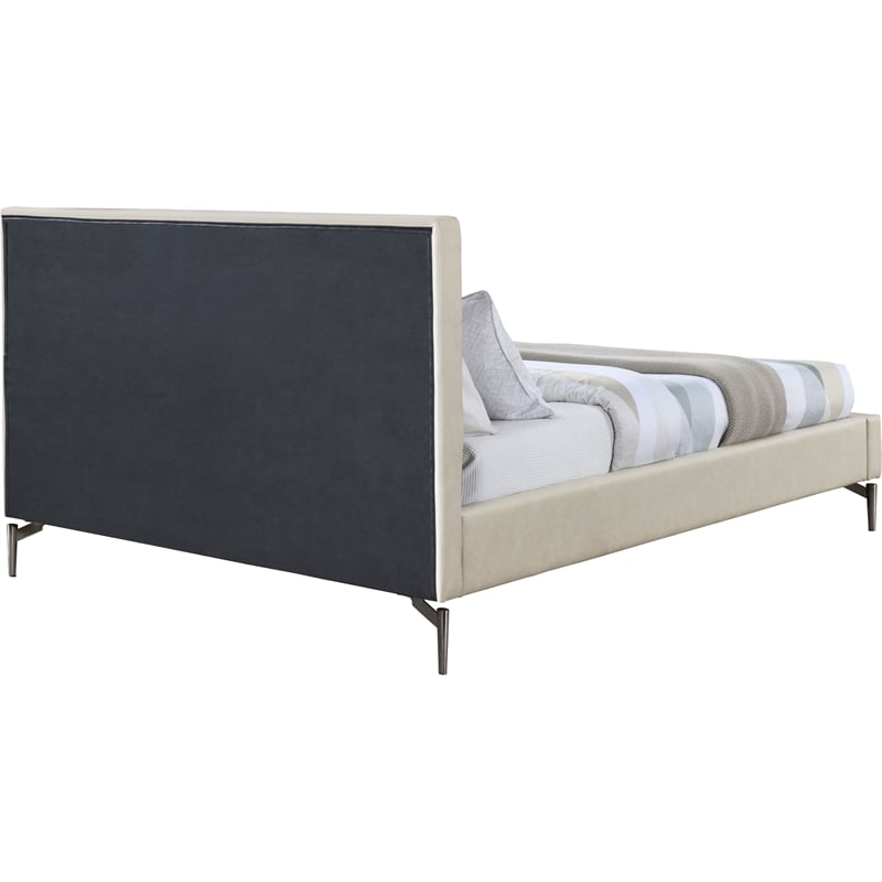 Meridian Furniture Gallo Beige Vegan Leather King Bed