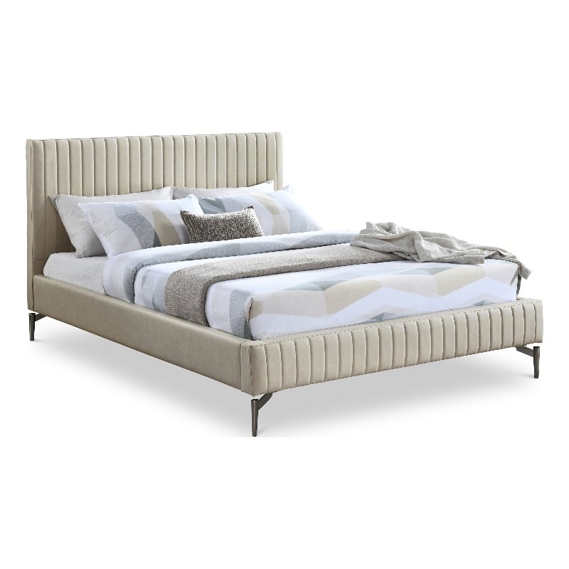Meridian Furniture Gallo Beige Vegan Leather King Bed