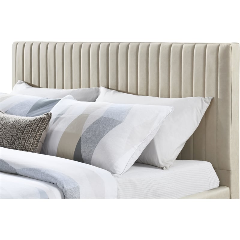 Meridian Furniture Gallo Beige Vegan Leather Queen Bed