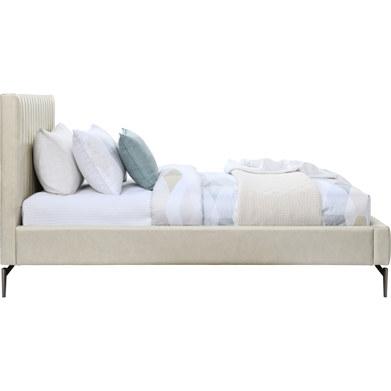 Meridian Furniture Gallo Beige Vegan Leather Twin Bed