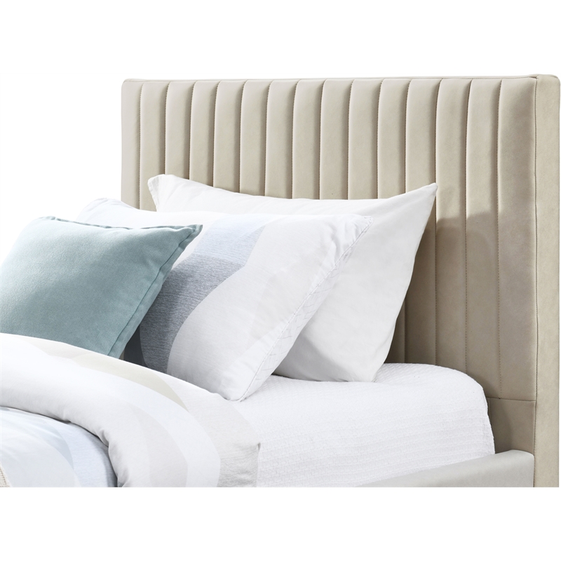 Meridian Furniture Gallo Beige Vegan Leather Twin Bed