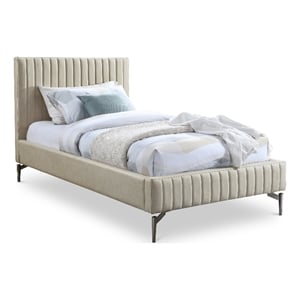 Meridian Furniture Gallo Beige Vegan Leather Twin Bed