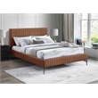 Meridian Furniture Gallo Cognac Vegan Leather Queen Bed
