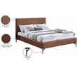 Meridian Furniture Gallo Cognac Vegan Leather Queen Bed