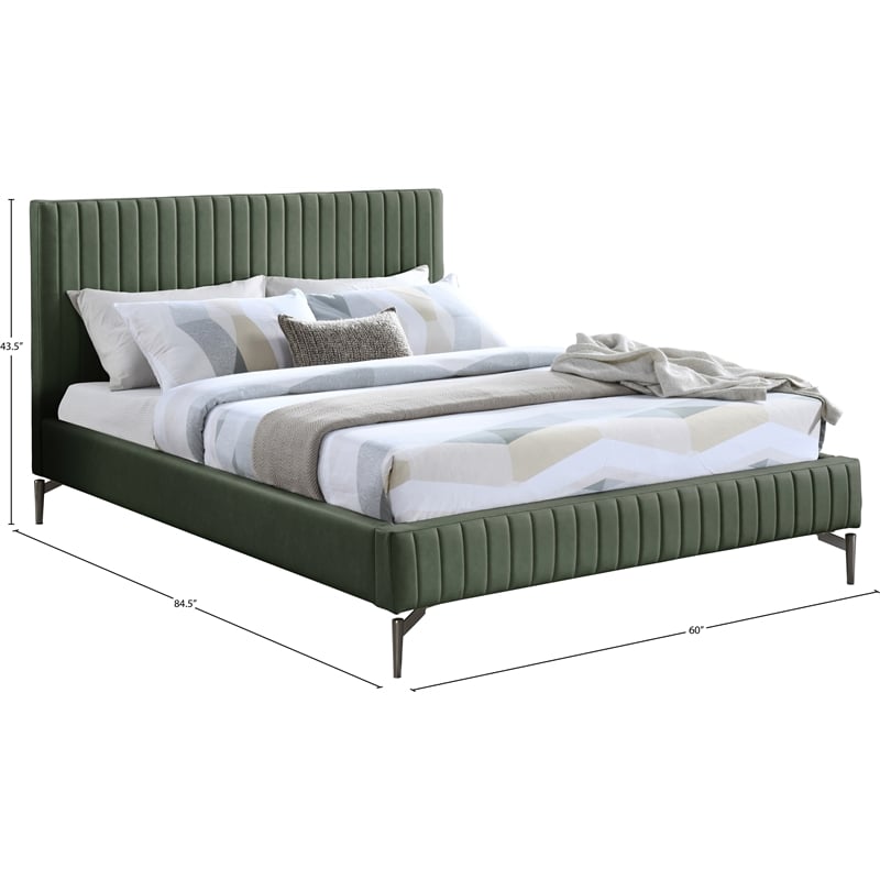 Meridian Furniture Gallo Green Vegan Leather Full Bed
