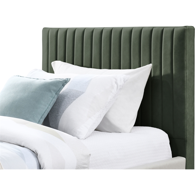 Meridian Furniture Gallo Green Vegan Leather Twin Bed