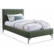 Meridian Furniture Gallo Green Vegan Leather Twin Bed