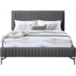 Meridian Furniture Gallo Dark Grey Vegan Leather Queen Bed