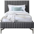 Meridian Furniture Gallo Dark Grey Vegan Leather Twin Bed