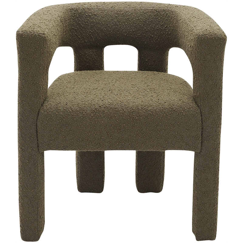 Meridian Furniture Athena Olive Green Boucle Fabric Accent/Dining Chair