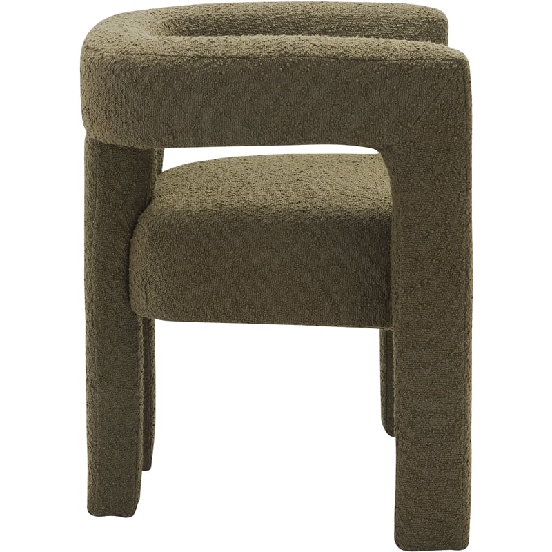 Meridian Furniture Athena Olive Green Boucle Fabric Accent/Dining Chair