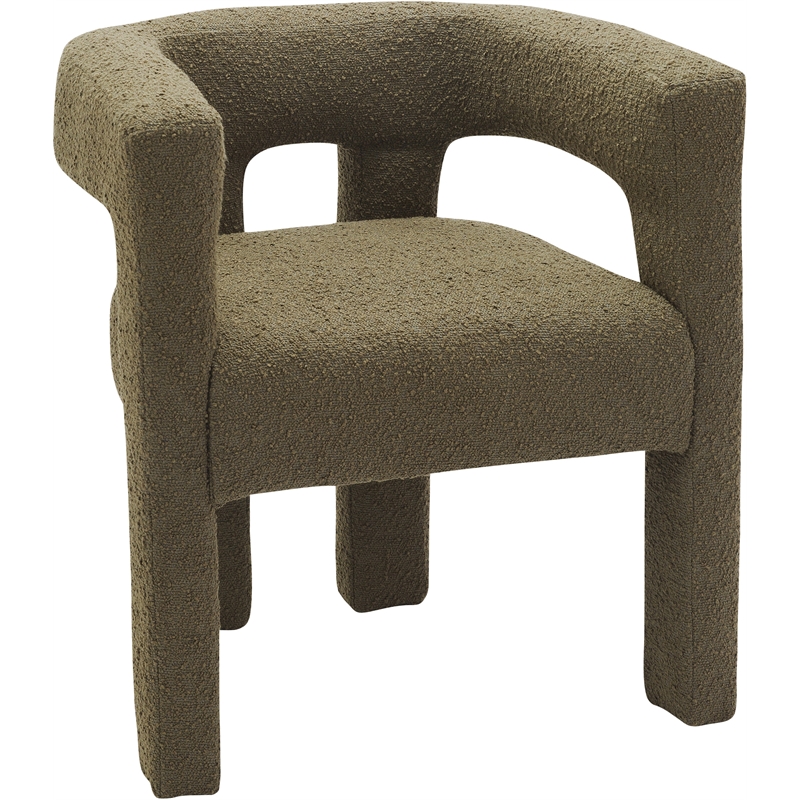 Meridian Furniture Athena Olive Green Boucle Fabric Accent/Dining Chair