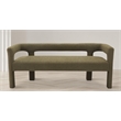 Meridian Furniture Athena Olive Green Boucle Fabric Bench