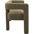 Meridian Furniture Athena Olive Green Boucle Fabric Bench