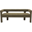 Meridian Furniture Athena Olive Green Boucle Fabric Bench