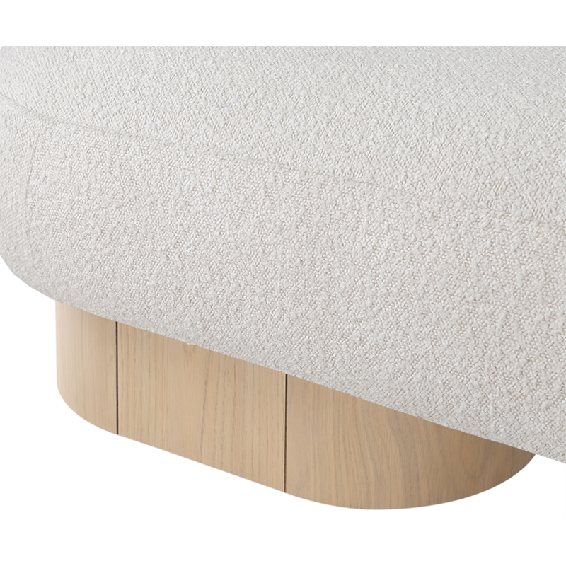Meridian Furniture Robertson Cream Boucle Fabric Bench
