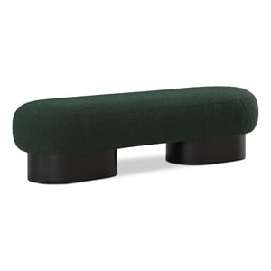 Meridian Furniture Robertson Green Boucle Fabric Bench