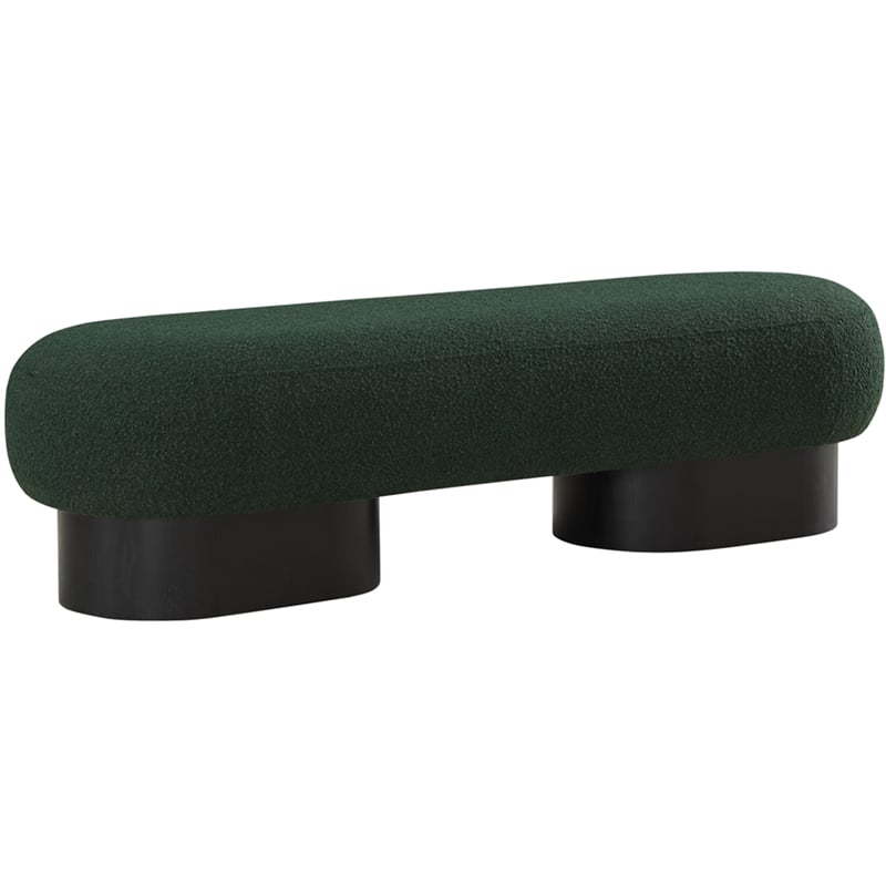 Meridian Furniture Robertson Green Boucle Fabric Bench