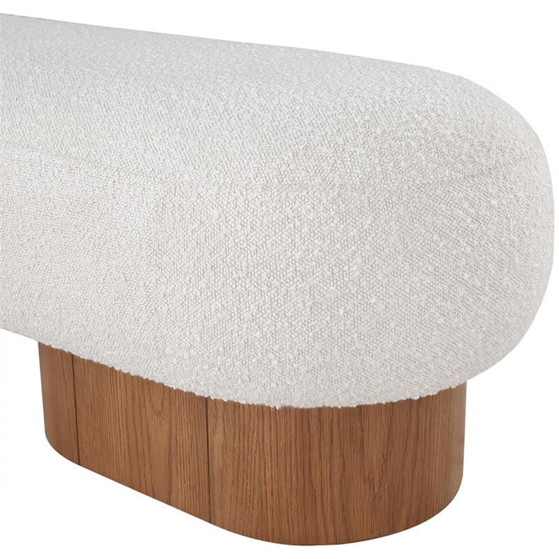 Meridian Furniture Robertson Cream Boucle Fabric Bench