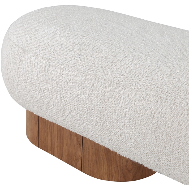 Meridian Furniture Robertson Cream Boucle Fabric Bench