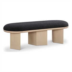 Meridian Furniture Wilshire Black Boucle Fabric Bench