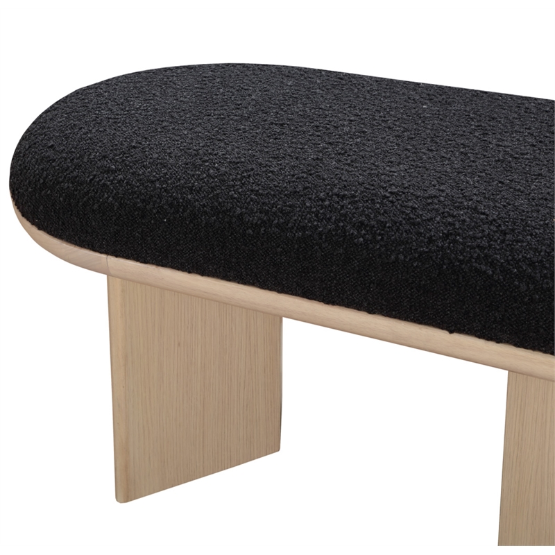 Meridian Furniture Wilshire Black Boucle Fabric Bench