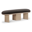 Meridian Furniture Wilshire Brown Boucle Fabric Bench