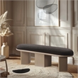 Meridian Furniture Wilshire Brown Boucle Fabric Bench