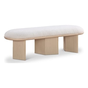 Meridian Furniture Wilshire Cream Boucle Fabric Bench
