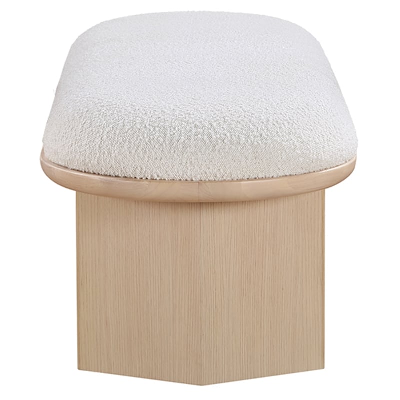 Meridian Furniture Wilshire Cream Boucle Fabric Bench