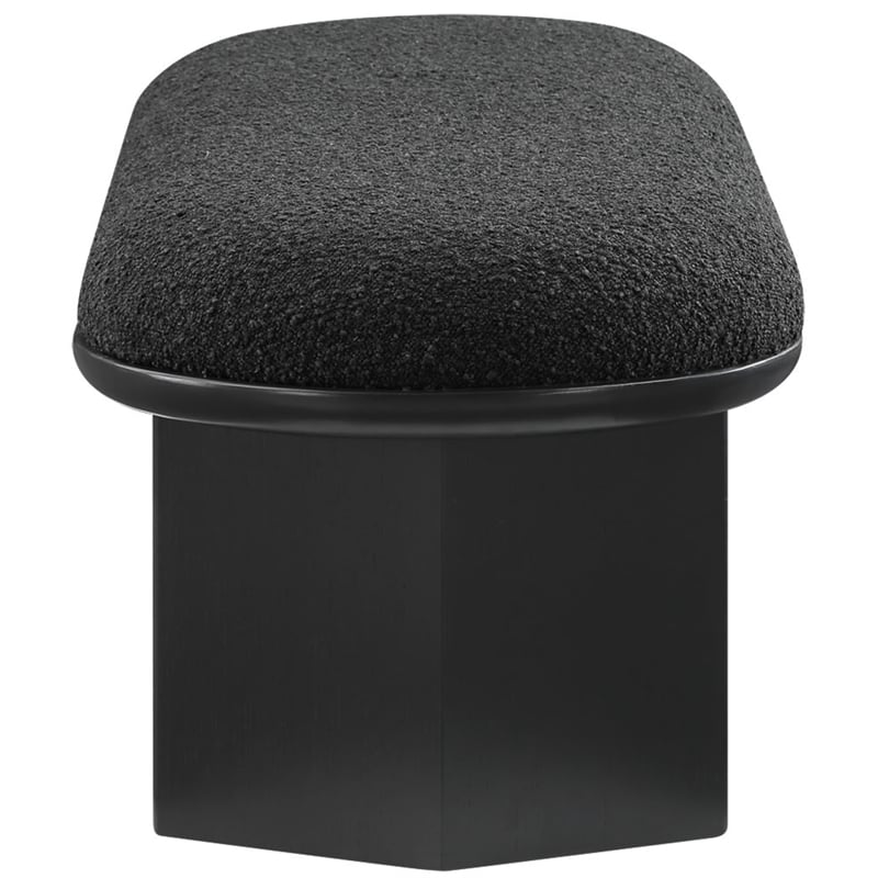 Meridian Furniture Wilshire Black Boucle Fabric Bench