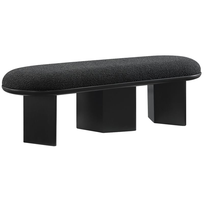Meridian Furniture Wilshire Black Boucle Fabric Bench