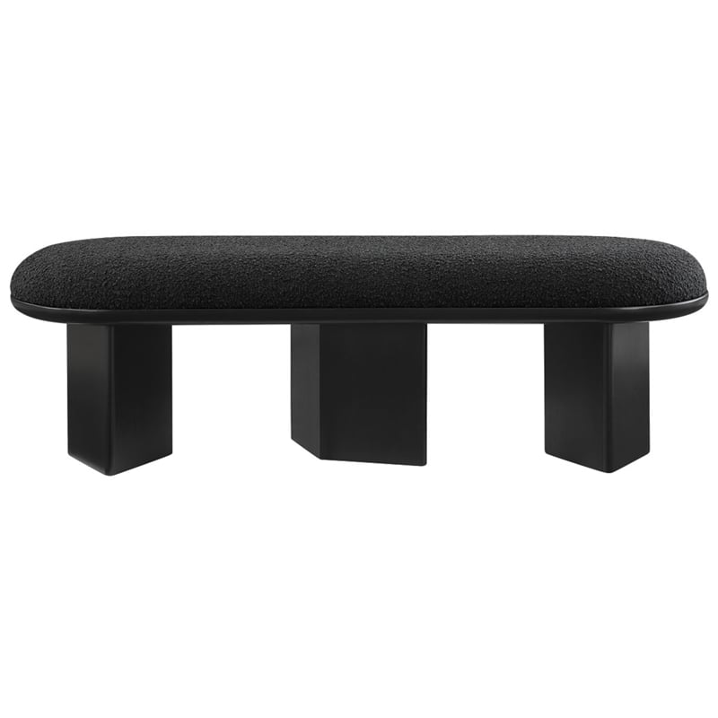 Meridian Furniture Wilshire Black Boucle Fabric Bench