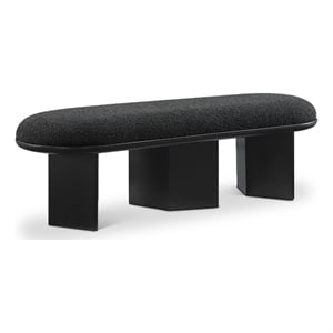 Meridian Furniture Wilshire Black Boucle Fabric Bench