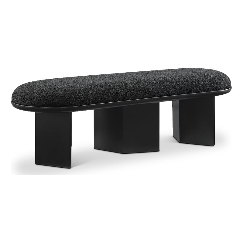 Meridian Furniture Wilshire Black Boucle Fabric Bench