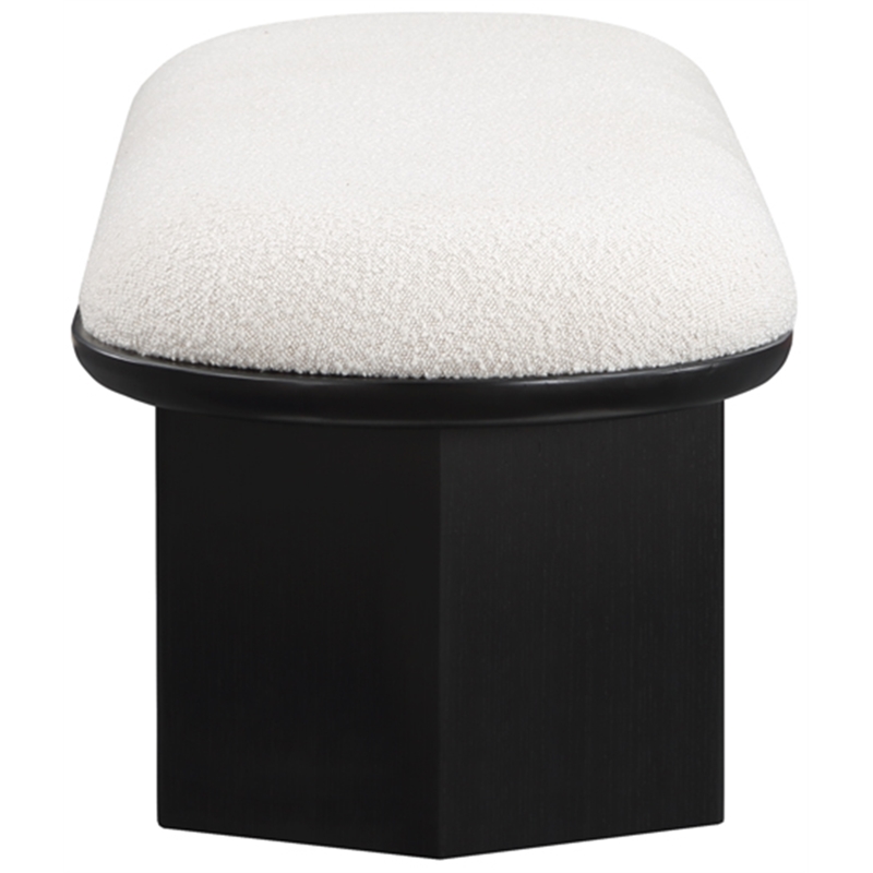 Meridian Furniture Wilshire Cream Boucle Fabric Bench