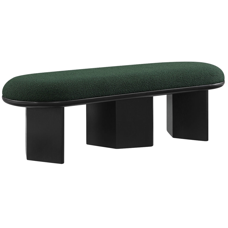 Meridian Furniture Wilshire Green Boucle Fabric Bench