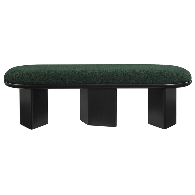 Meridian Furniture Wilshire Green Boucle Fabric Bench