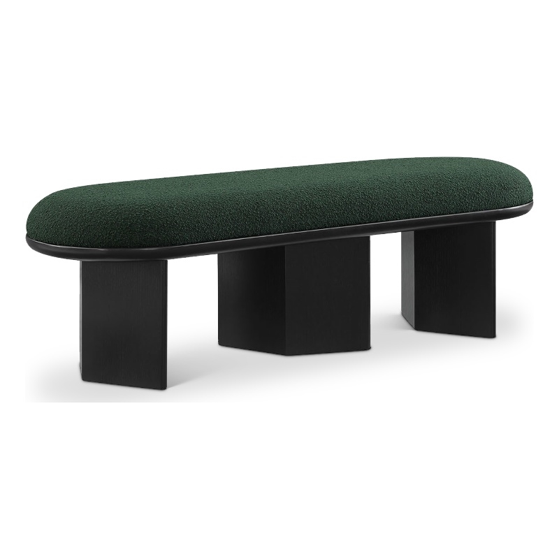 Meridian Furniture Wilshire Green Boucle Fabric Bench