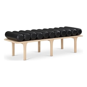 Meridian Furniture Landon Black Vegan Leather Bench