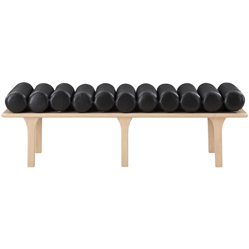 Meridian Furniture Landon Black Vegan Leather Bench