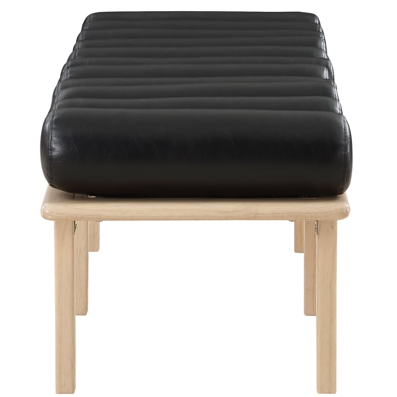 Meridian Furniture Landon Black Vegan Leather Bench