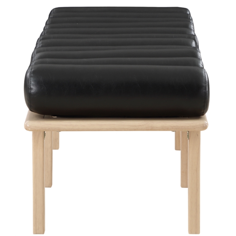 Meridian Furniture Landon Black Vegan Leather Bench