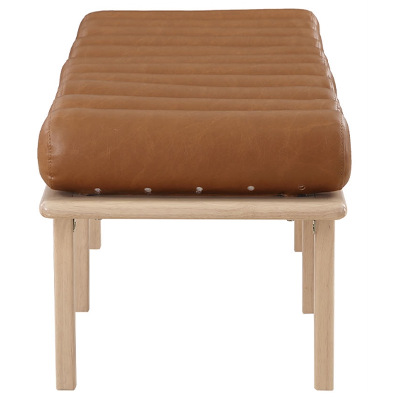 Meridian Furniture Landon Cognac Vegan Leather Bench