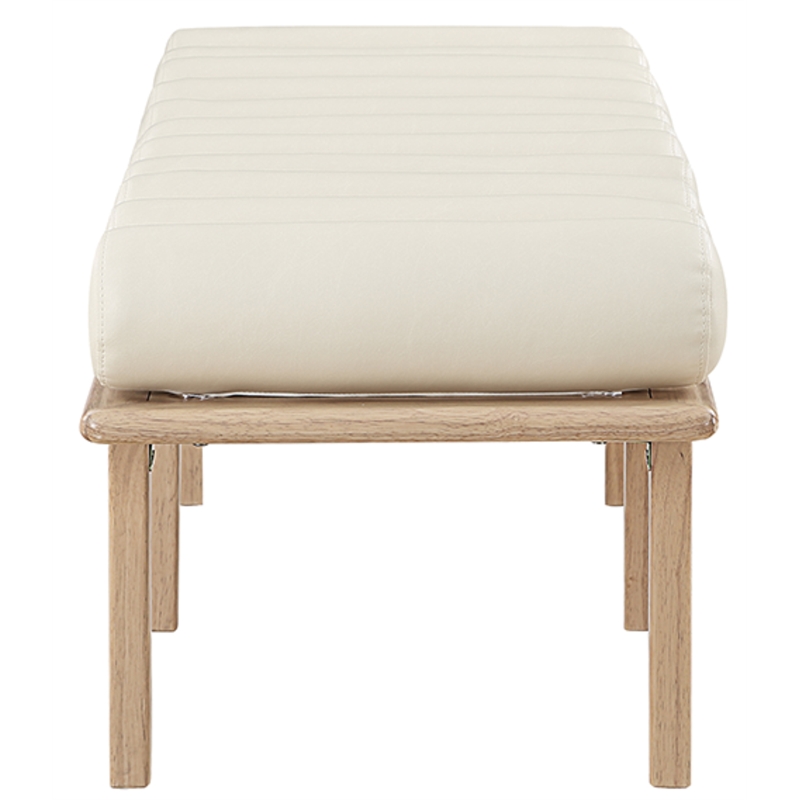 Meridian Furniture Landon Cream Vegan Leather Bench