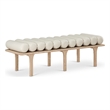 Meridian Furniture Landon Cream Vegan Leather Bench