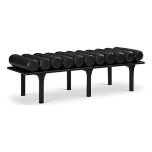 Meridian Furniture Landon Black Vegan Leather Bench