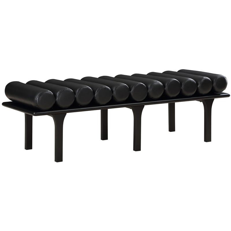 Meridian Furniture Landon Black Vegan Leather Bench