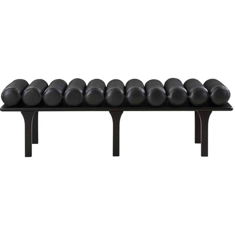 Meridian Furniture Landon Black Vegan Leather Bench