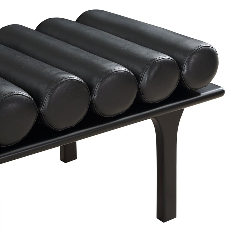Meridian Furniture Landon Black Vegan Leather Bench